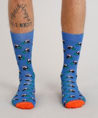 Meia-Masculina-Cano-Alto-Divertida-de-Tucanos-Azul-9309988-Azul_4