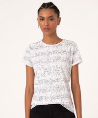 Camiseta-Feminina-Estampada-Manga-Curta-de-Gatos-Decote-Redondo-Branca-9973619-Branco_1