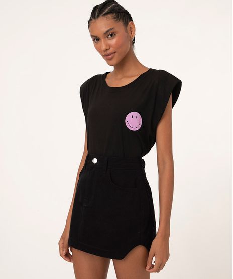 Regata-Muscle-Tee-de-Algodao-Smiley-com-Ombreiras-Decote-Redondo-Preta-9982636-Preto_1