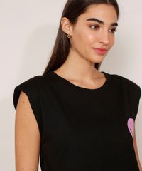 Regata-Muscle-Tee-de-Algodao-Smiley-com-Ombreiras-Decote-Redondo-Preta-9982636-Preto_5