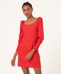 Vestido-Curto-Manga-Bufante-com-Ziper-Vermelho-1001604-Vermelho_1