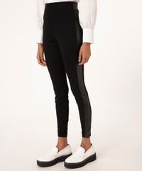 Calca-Legging-Feminina-com-Faixa-Lateral-em-Suede-Preta-9851984-Preto_2