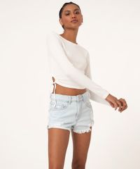 Short-Reto-Jeans-Cintura-Alta-Destroyed-com-Barra-Desfiada-Azul-Claro-9991769-Azul_Claro_1