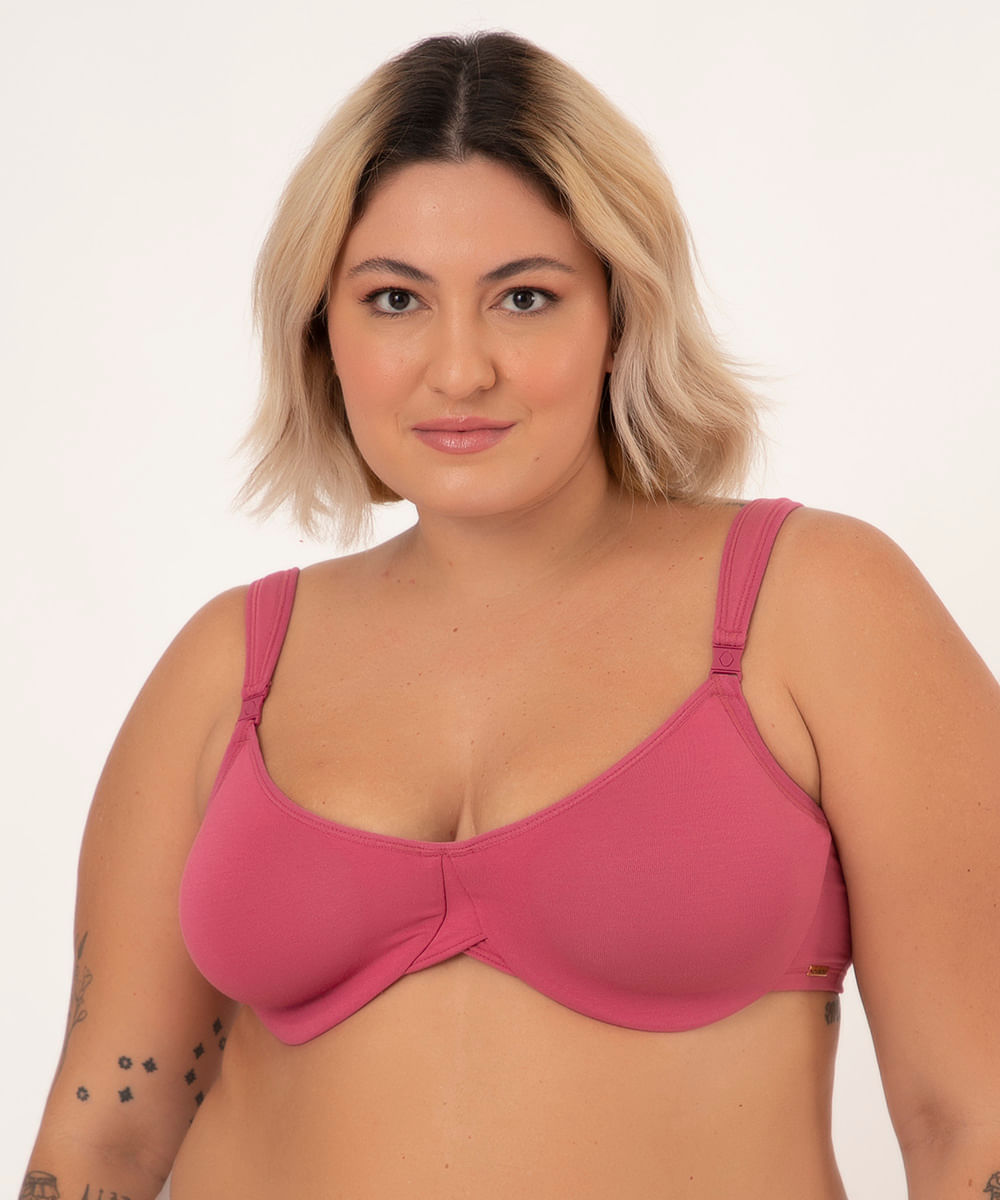 Sutiã Plus Size Love Secret em Modal com Aro Sem Bojo Rosa Escuro