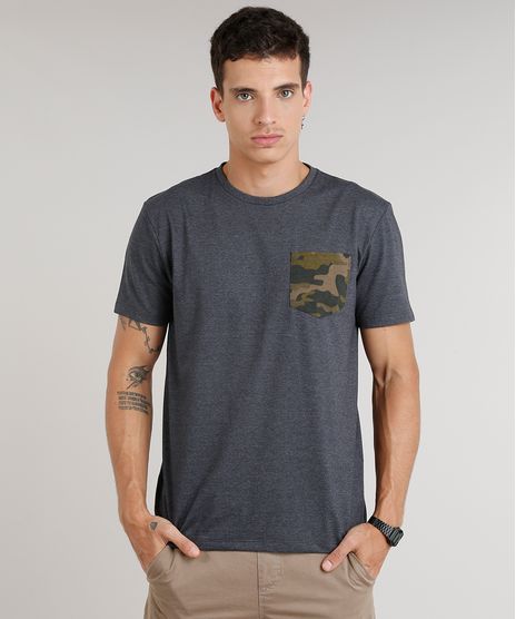 Camiseta-Masculina-com-Bolso-Estampado-Camuflado-Manga-Curta-Gola-Careca-Cinza-Mescla-Escuro-9293675-Cinza_Mescla_Escuro_1
