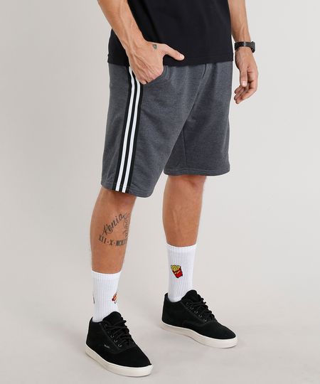 Bermuda-Masculina-em-Moletom-com-Faixas-Laterais-Cinza-Mescla-Escuro-9301411-Cinza_Mescla_Escuro_1 Bermuda-Masculina-em-Moletom-com-Faixas-Laterais-Cinza-Mescla-Escuro-9301411-Cinza_Mescla_Escuro_1