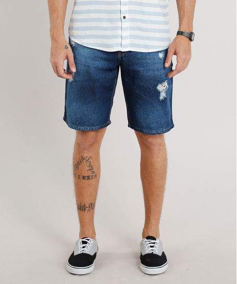 Bermuda-Jeans-Masculina-Reta-Destroyed-Azul-Escuro-9309295-Azul_Escuro_1