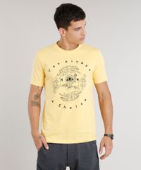 Camiseta-Masculina-com-Bordado-Manga-Curta-Gola-Careca-Amarela-9286913-Amarelo_1