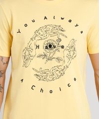 Camiseta-Masculina-com-Bordado-Manga-Curta-Gola-Careca-Amarela-9286913-Amarelo_4