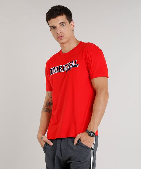 Camiseta-Masculina--Unoriginal--Manga-Curta-Gola-Careca-Vermelha-9333629-Vermelho_1