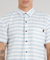 Camisa-Masculina-Listrada-com-Bolso-Manga-Curta-em-Linho-Off-White-9334906-Off_White_4