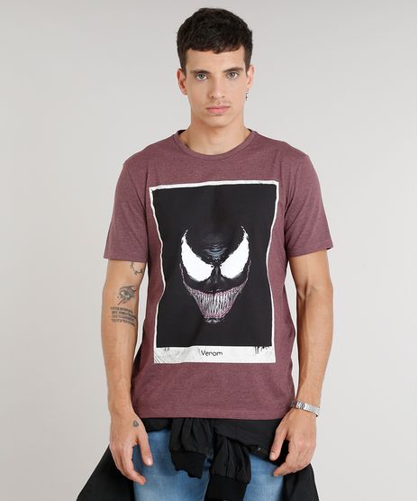 Camiseta-Masculina-Venom-Manga-Curta-Gola-Careca-Vinho-9306112-Vinho_1