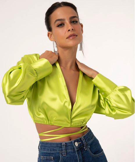 camisa-cropped-de-cetim-manga-longa-com-amarracao-verde-lima-1027267-Verde_Lima_1