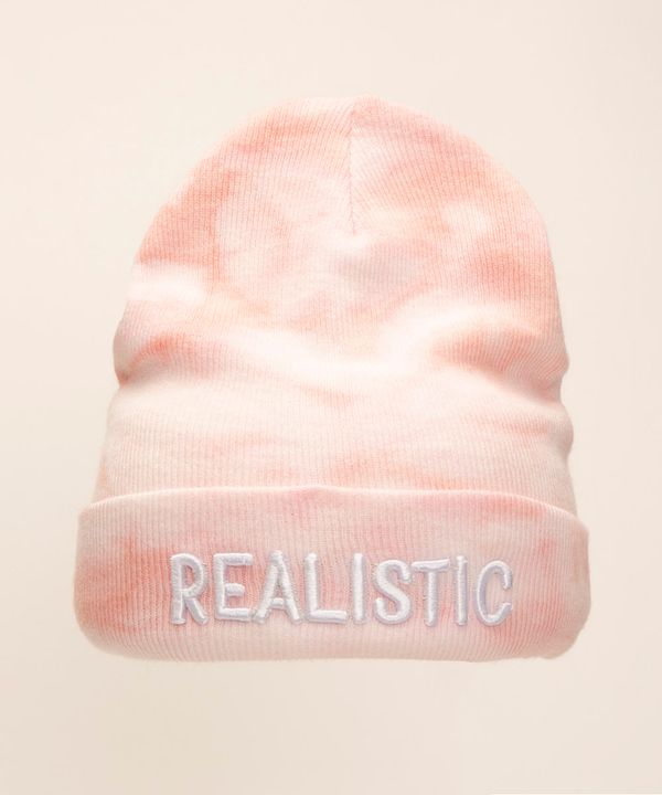 gorro juvenil de tricô tie dye rosa Único