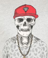 Camiseta-com-Estampa-de-Esqueleto-Cinza-Mescla-8171755-Cinza_Mescla_4