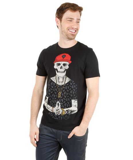 Camiseta-com-Estampa-de-Esqueleto-Preta-8171755-Preto_1