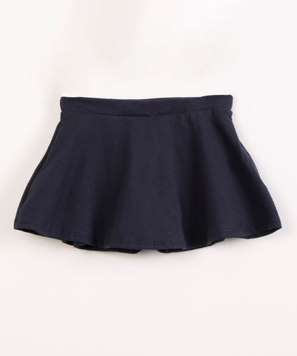 short saia infantil de algodão evasê azul marinho 4