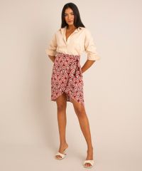 Saia-Transpassada-de-Viscose-Estampada-Geometrica-com-No-Curta-Vermelha-Escuro-9990464-Vermelho_Escuro_1