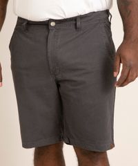Bermuda-de-Sarja-Masculina-Plus-Size-Reta-Chino-chumbo-9961867-Chumbo_2