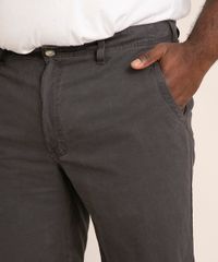 Bermuda-de-Sarja-Masculina-Plus-Size-Reta-Chino-chumbo-9961867-Chumbo_4