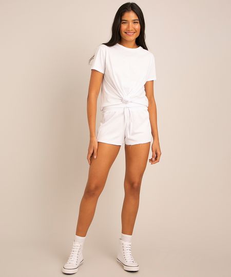 conjunto-basico-de-camiseta-manga-curta-decote-redondo---short-branco-1008090-Branco_1