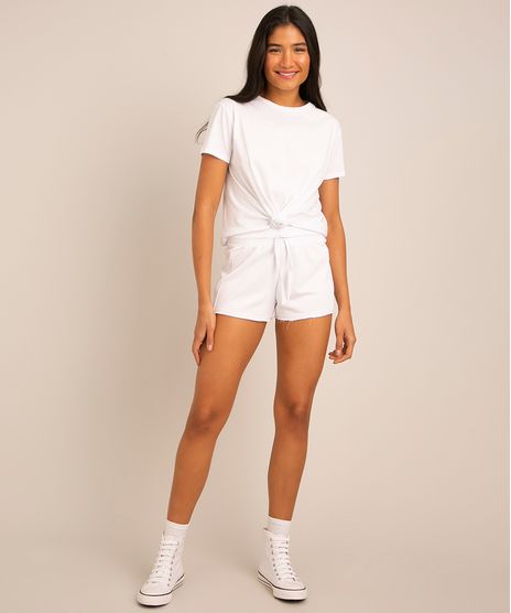 conjunto-basico-de-camiseta-manga-curta-decote-redondo---short-branco-1008090-Branco_1