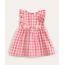 Vestido de Festa Junina Infantil Xadrez Rosa