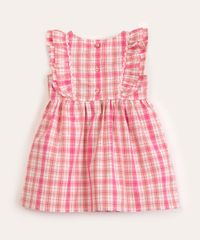 Vestido de Festa Junina Infantil Xadrez Rosa