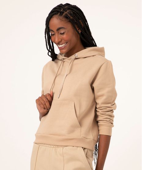 nike mini swoosh oversized cropped zip through moletom com capuz in oatmeal