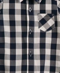 Body Camisa Manga Longa Xadrez de Festa Junina Infantil Azul Marinho detalhe bolso Body Camisa Manga Longa Xadrez de Festa Junina Infantil Azul Marinho detalhe bolso