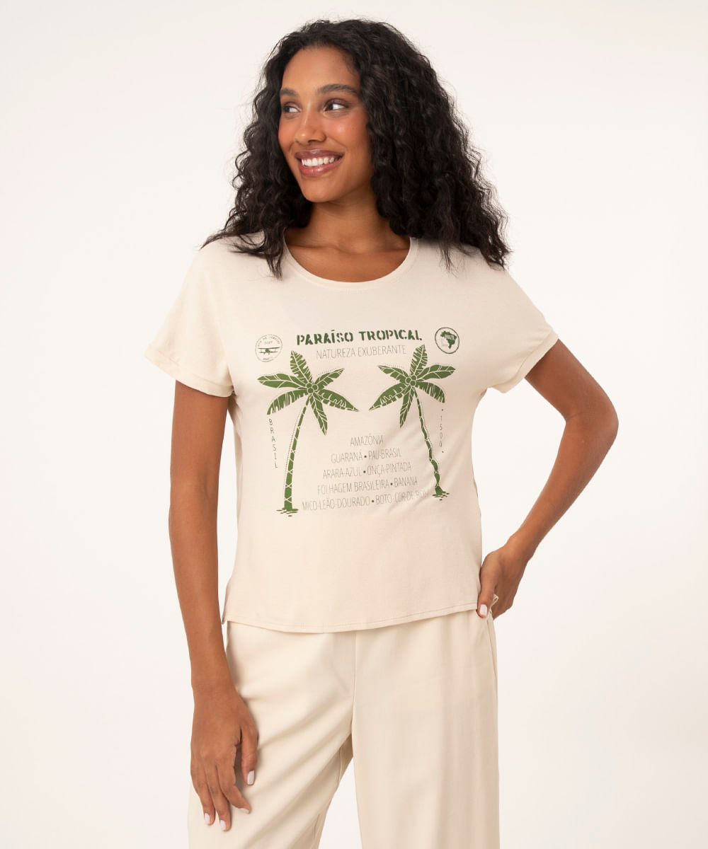 camiseta mullet paraíso tropical areia