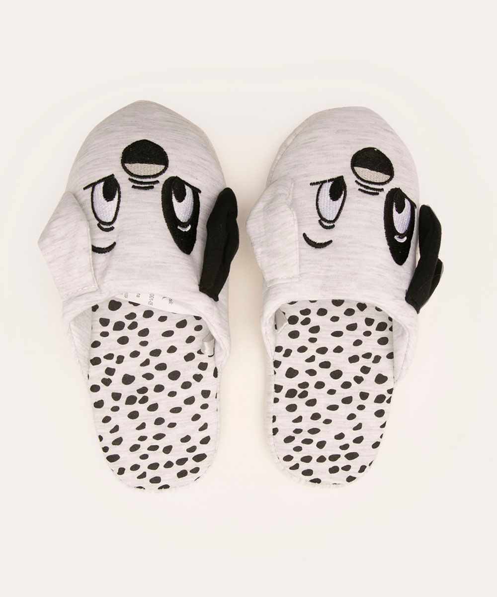 pantufa infantil 101 dálmatas cinza