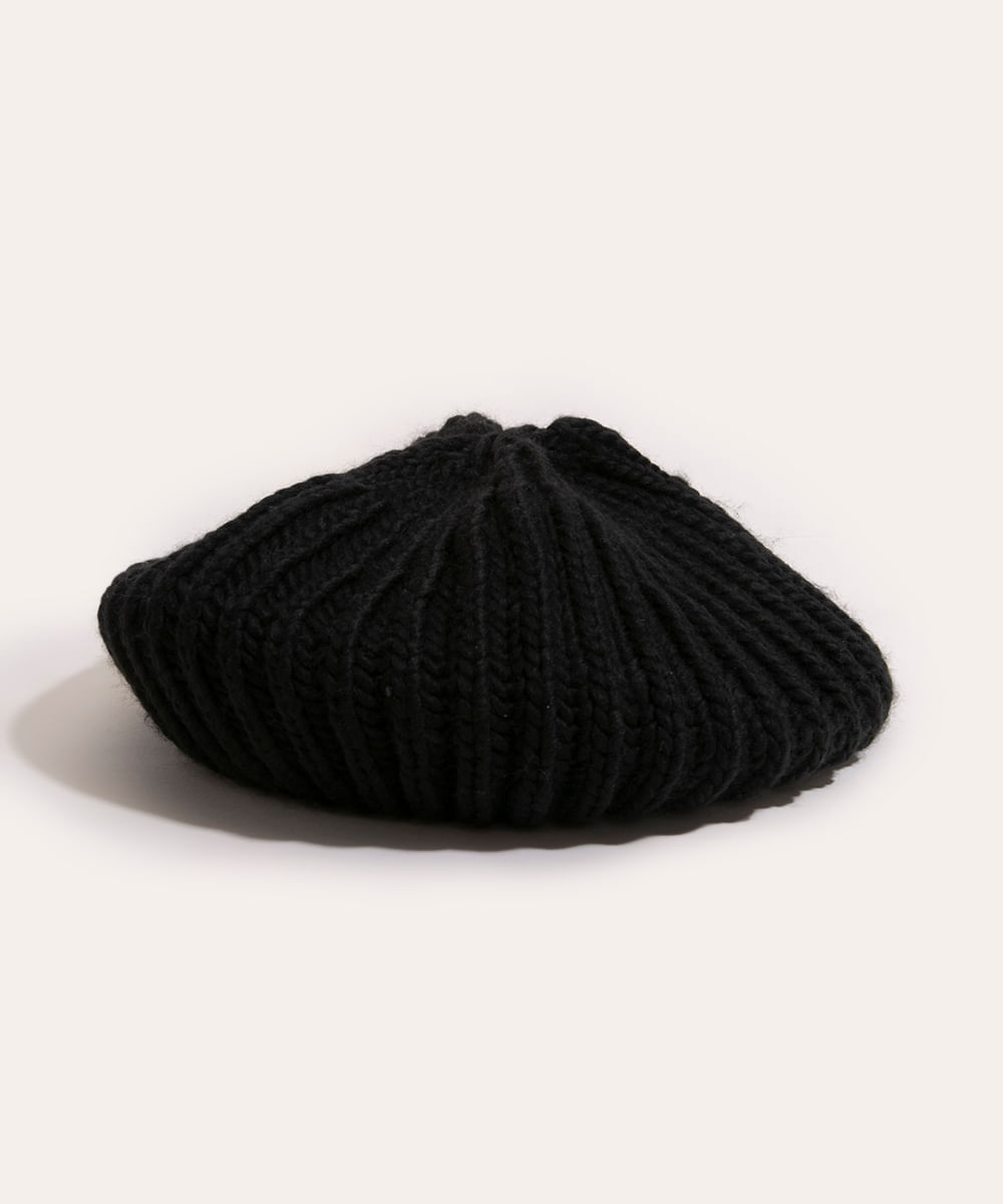 boina de tricot preta