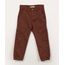 Calça Jogger de Sarja Cargo Infantil Marrom