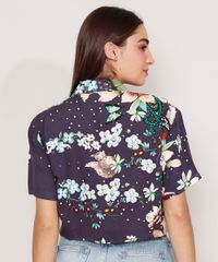 Camisa-Cropped-de-Viscose-Estampada-Floral-com-No-Manga-Curta-Azul-Marinho-9962366-Azul_Marinho_2