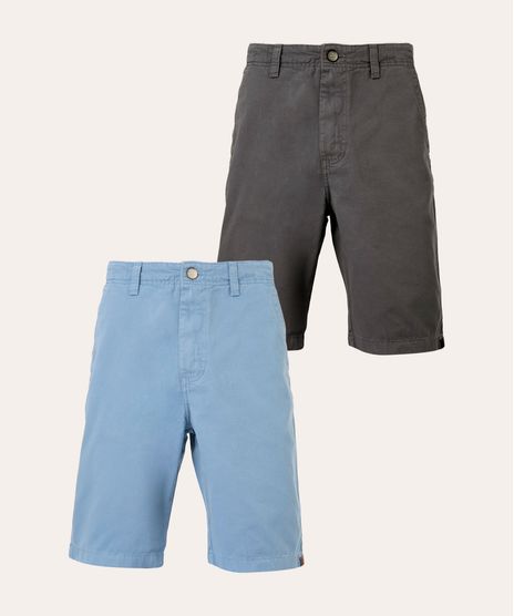 Kit-de-2-Bermudas-Retas-de-Sarja-Chumbo-e-azul-claro-9998584-Multicor_1