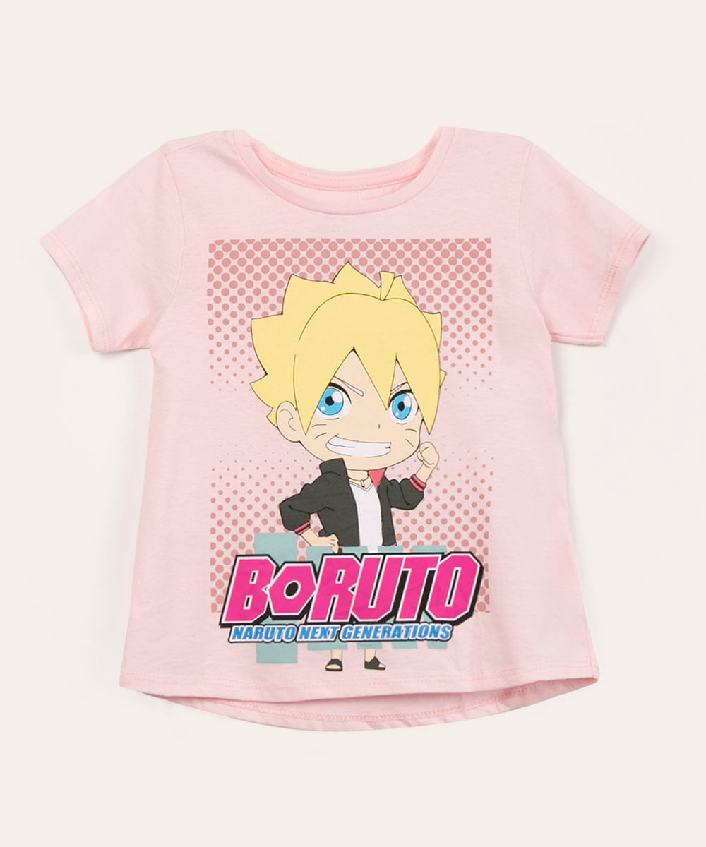 blusa infantil de algodão boruto rosa claro