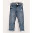 Calça Jeans Skinny Infantil Destroyed Azul Médio