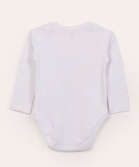 Body Infantil Manga Longa Festa Junina Off White visão costas