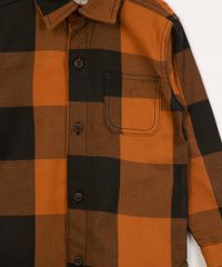 Camisa Xadrez Manga Longa de Festa Junina Infantil Caramelo detalhe bolso