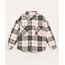 Jaqueta Shacket de Festa Junina Infantil Xadrez Multicolorida