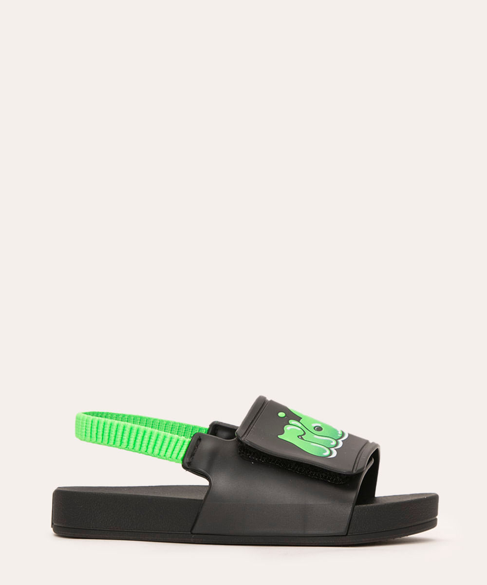 sandália infantil slide velcro rider verde