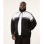 Jaqueta Esportiva Plus Size com Recorte Gola Alta Preto Masculina