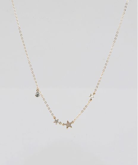 Colar-Feminino-com-Pingentes-de-Estrelas-Dourado-9219482-Dourado_1
