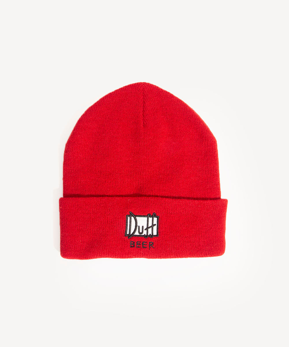 gorro canelado duff beer os simpsons vermelho