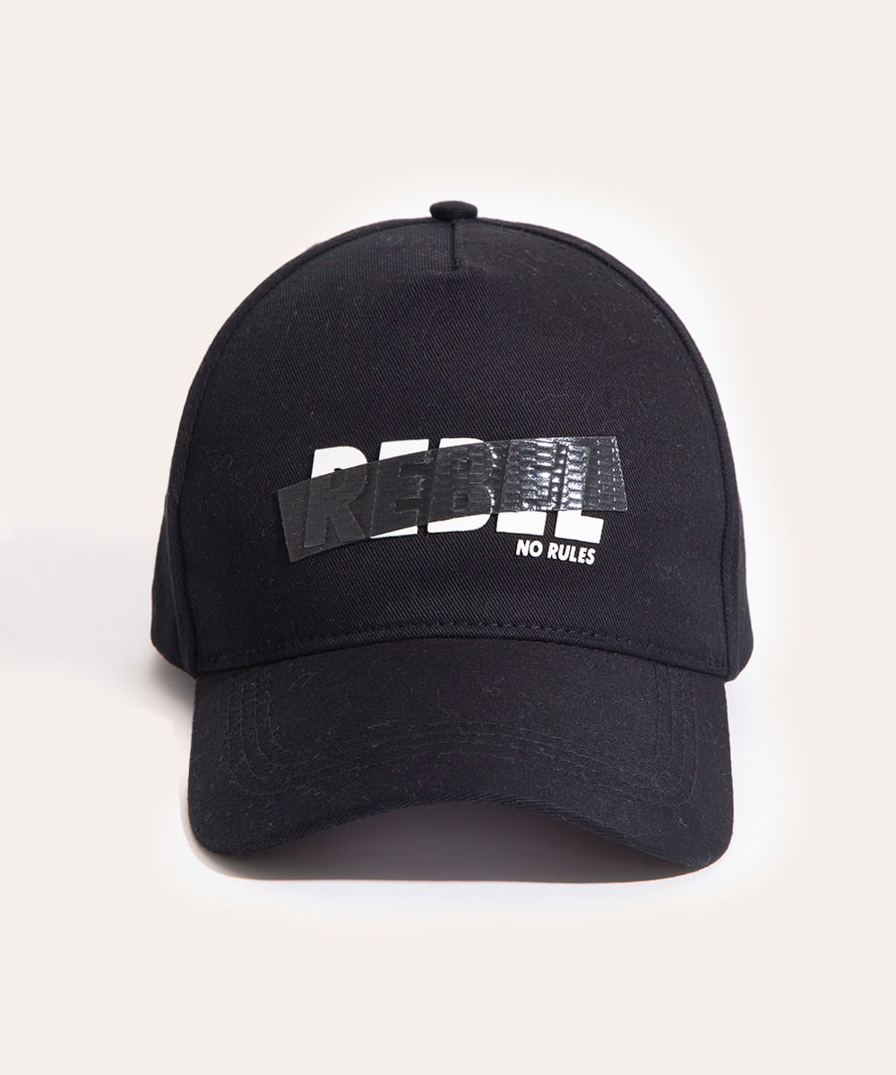 boné aba curva estampa localizada preto