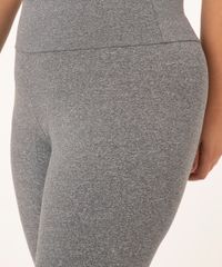 Calça Legging Plus Size Básica Cinza Mescla Ace detalhe cintura