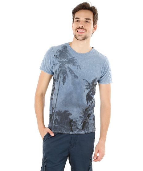 Camiseta-com-Estampa-de-Coqueiros-Azul-Claro-8172736-Azul_Claro_1