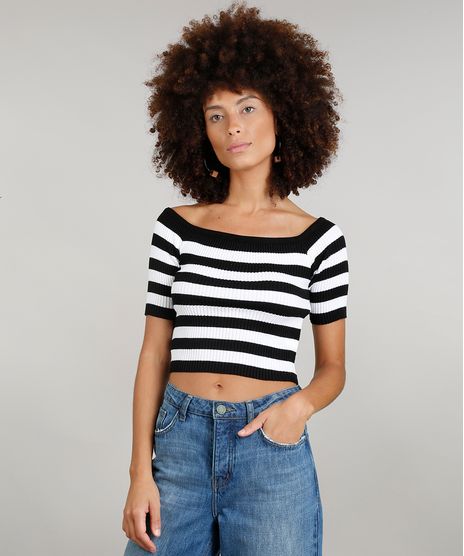 Blusa-Feminina-Cropped-Dress-To-Ombro-a-Ombro-Listrada-em-Trico-Preta-9282364-Preto_1