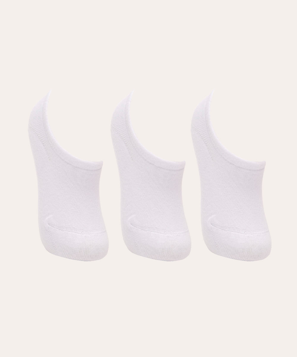 kit de 3 meias sapatilhas lupo branca